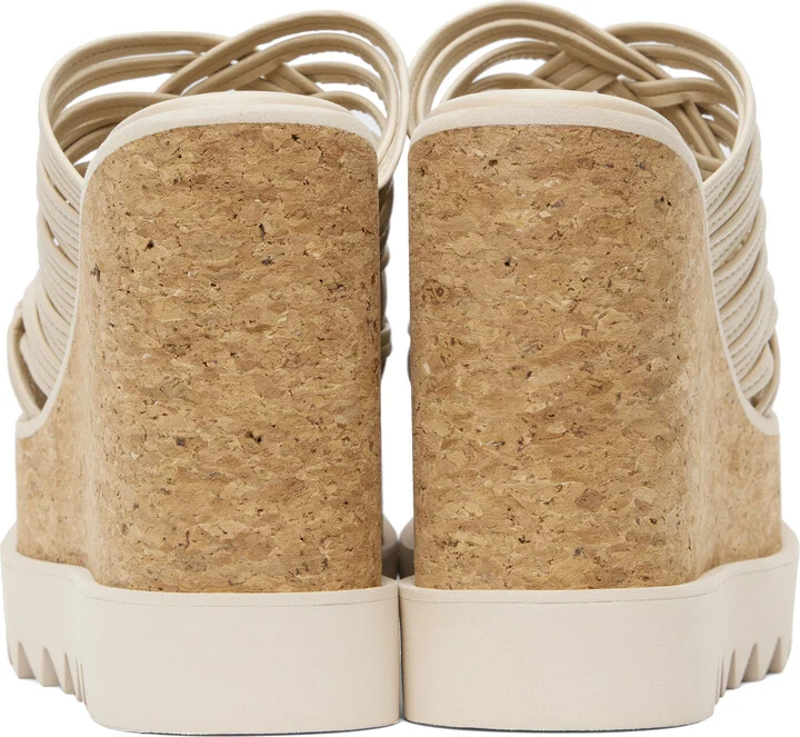 Stella McCartney Beige Sneak-Elyse Woven Platform Wedge Sandals - Image 2