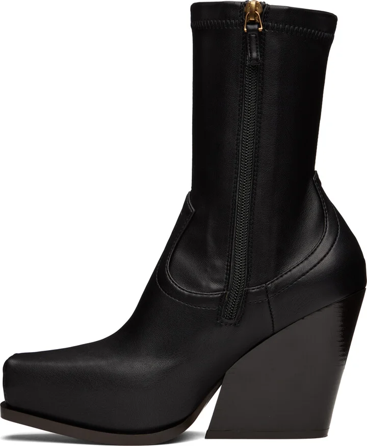 Stella McCartney Black Cowboy Ankle Boots - Image 3