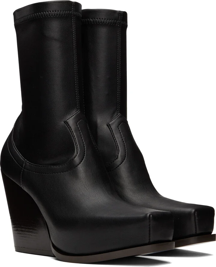 Stella McCartney Black Cowboy Ankle Boots - Image 4