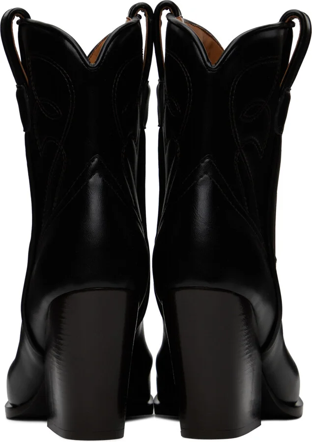 Stella McCartney Black Cowboy Ankle Boots - Image 2