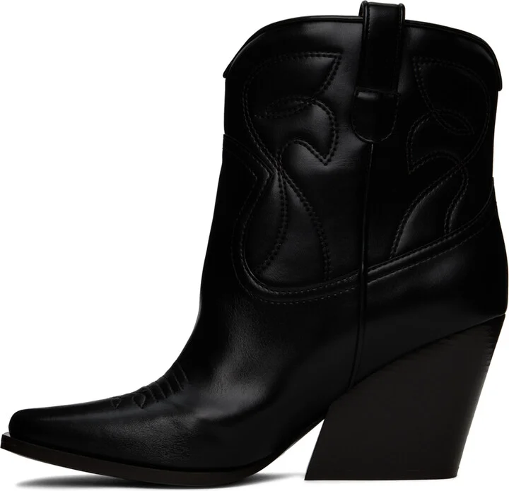 Stella McCartney Black Cowboy Ankle Boots - Image 3