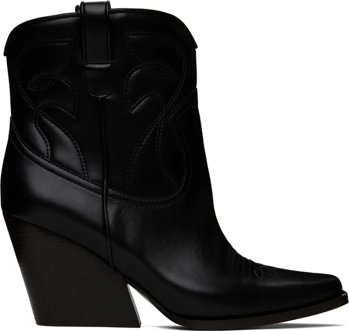 Stella McCartney Black Cowboy Ankle Boots