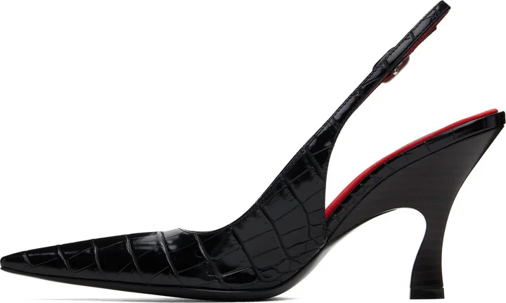 Stella McCartney Black Elsa Pointed Toe Slingback Heels - Image 3