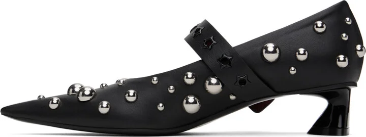 Stella McCartney Black Elsa Studded Kitten Heels - Image 3