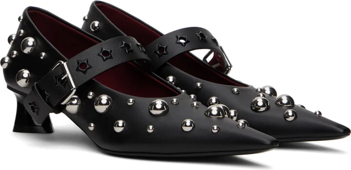 Stella McCartney Black Elsa Studded Kitten Heels - Image 4