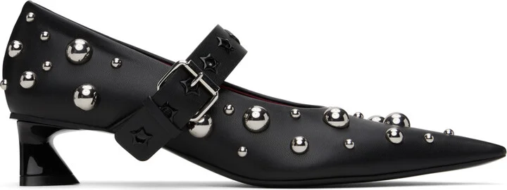 Stella McCartney Black Elsa Studded Kitten Heels