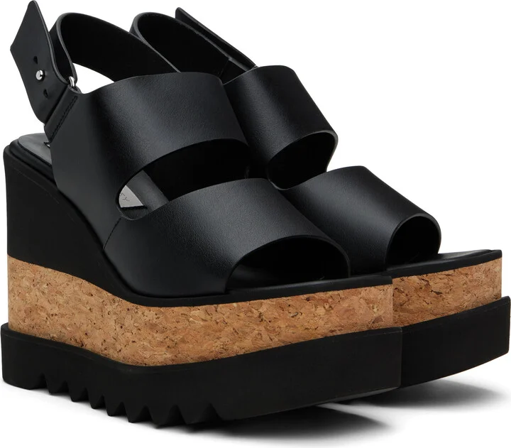 Stella McCartney Black Elyse Alter Mat Platform Heeled Sandals - Image 4