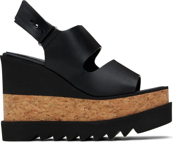 Stella McCartney Black Elyse Alter Mat Platform Heeled Sandals