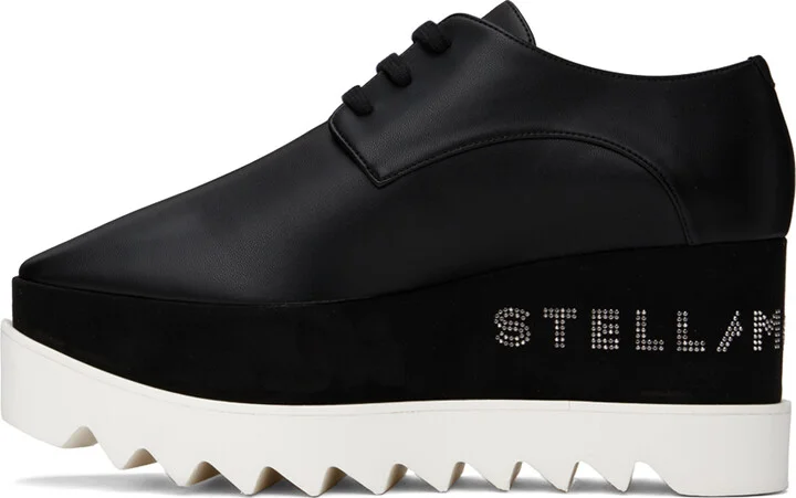 Stella McCartney Black Elyse Logo Platforms Derbys - Image 3