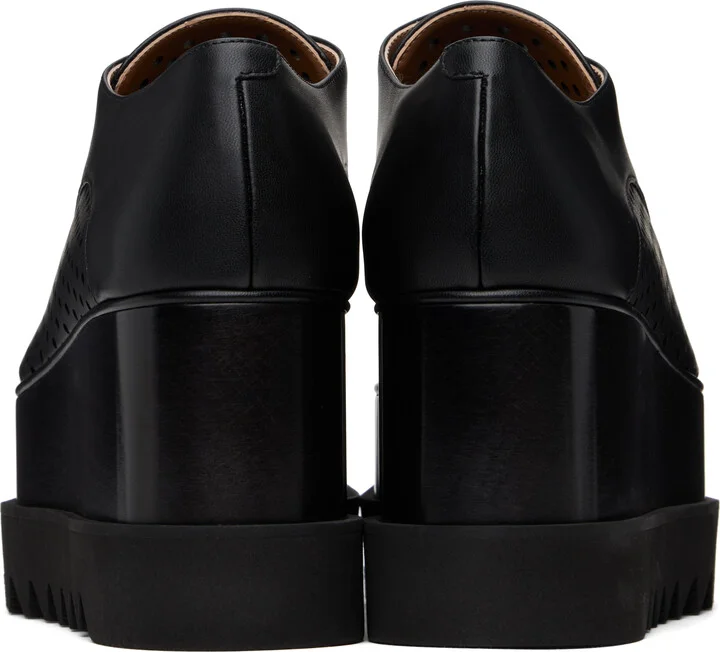 Stella McCartney Black Elyse Perforated Platform Oxfords - Image 2