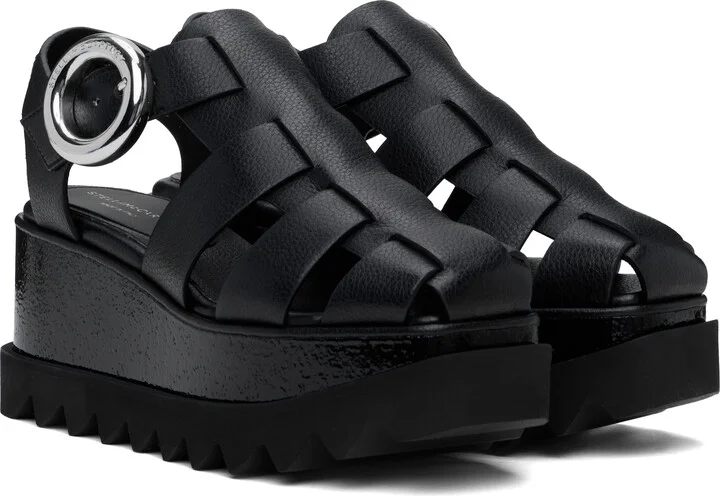Stella McCartney Black Elyse Platform Heeled Sandals - Image 4