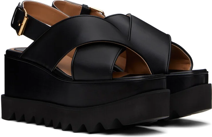 Stella McCartney Black Elyse Platform Heeled Sandals - Image 4