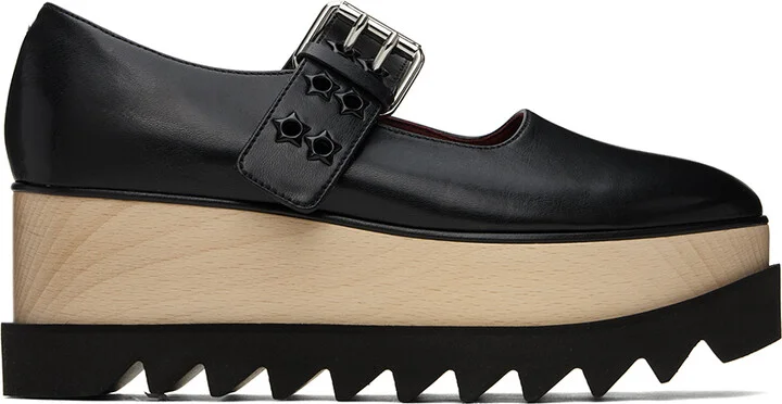 Stella McCartney Black Elyse Star-Studded Loafers