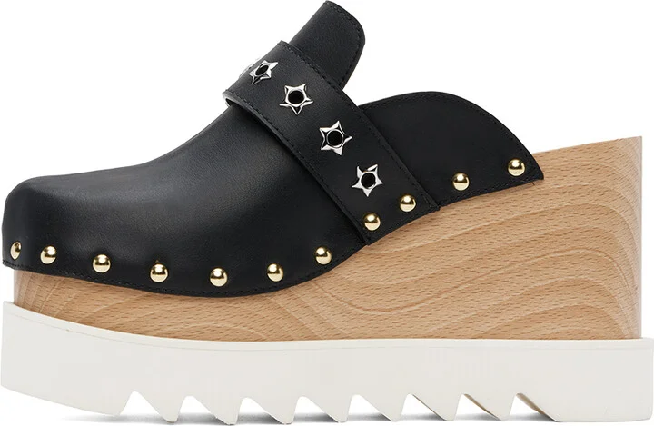 Stella McCartney Black Elyse Star-Studded Slip-On Loafers - Image 3