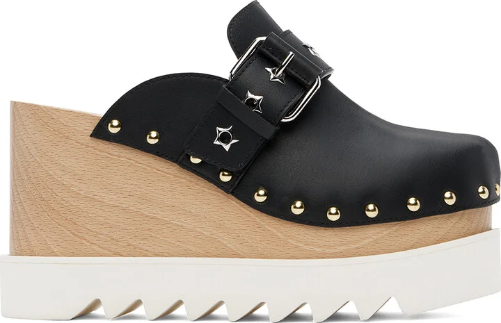 Stella McCartney Black Elyse Star-Studded Slip-On Loafers