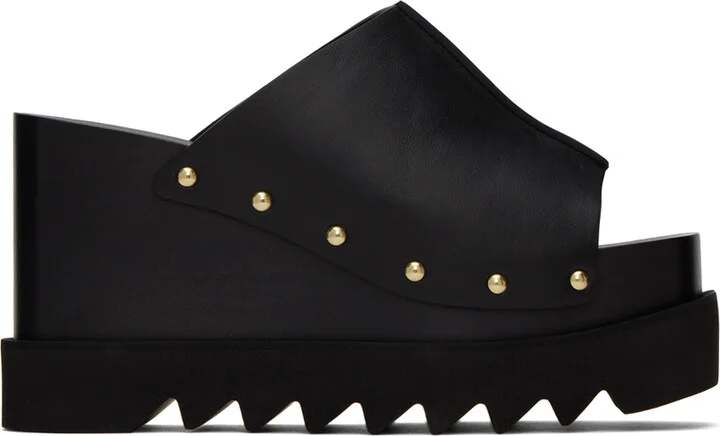 Stella McCartney Black Elyse Studded Heeled Sandals