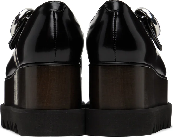 Stella McCartney Black Elyse T-Bar Platform Mary Jane Derbys - Image 2