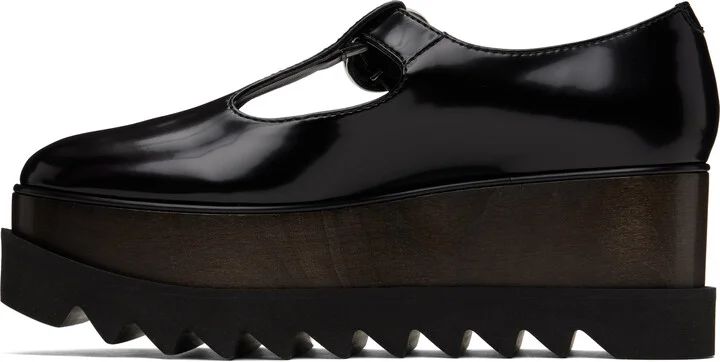 Stella McCartney Black Elyse T-Bar Platform Mary Jane Derbys - Image 3
