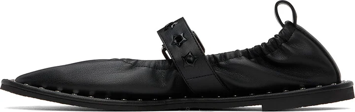 Stella McCartney Black Falabella Star-Studded Ballerina Flats - Image 3