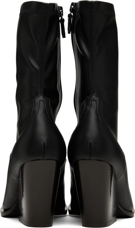 Stella McCartney Black Faux-Leather Cowboy Boots - Image 2