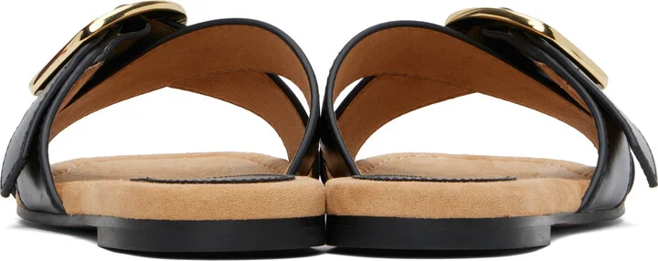 Stella McCartney Black Gaia Brushed Alter Mat Sandals - Image 2