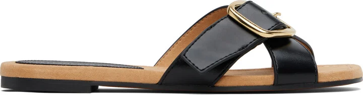 Stella McCartney Black Gaia Brushed Alter Mat Sandals