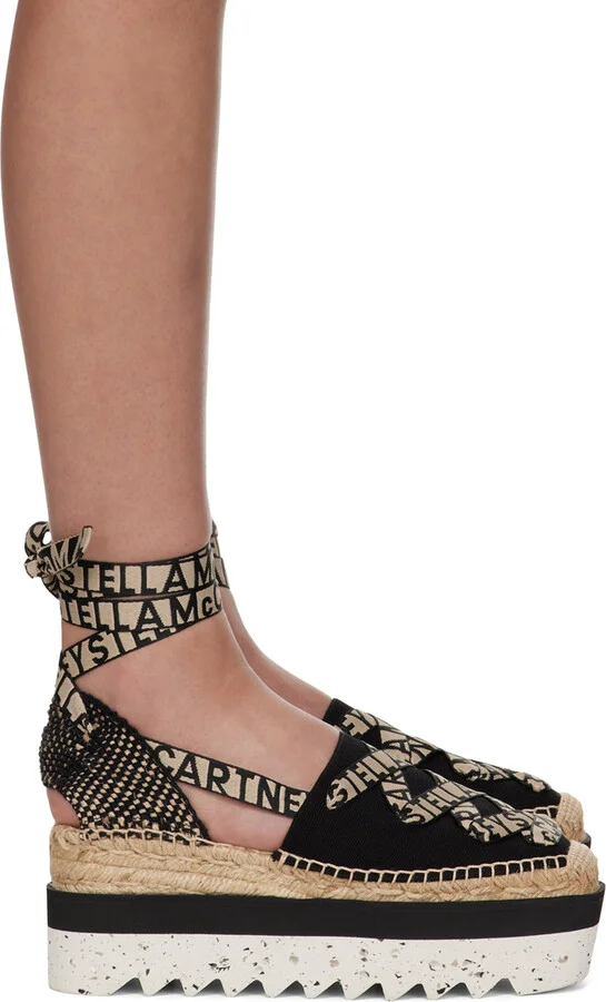 Stella McCartney Black Gaia Platform Espadrilles