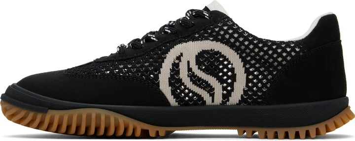 Stella McCartney Black & Gray S-Wave Sport Mesh Paneled Sneakers - Image 3