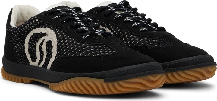 Stella McCartney Black & Gray S-Wave Sport Mesh Paneled Sneakers - Image 4