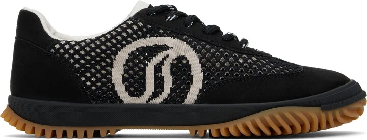 Stella McCartney Black & Gray S-Wave Sport Mesh Paneled Sneakers