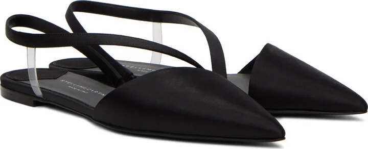 Stella McCartney Black Iconic D'Orsay Slippers - Image 4