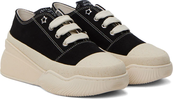 Stella McCartney Black Loop Canvas Low-Top Sneakers - Image 4