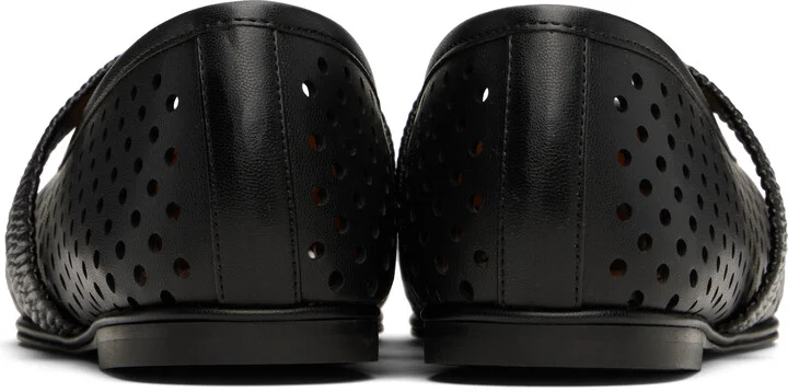 Stella McCartney Black Ryder Perforated Ballerina Flats - Image 2