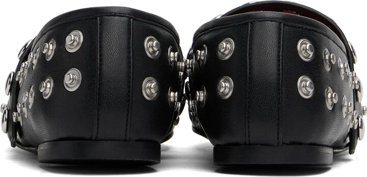 Stella McCartney Black Ryder Popper-Studded Ballerina Flats - Image 2