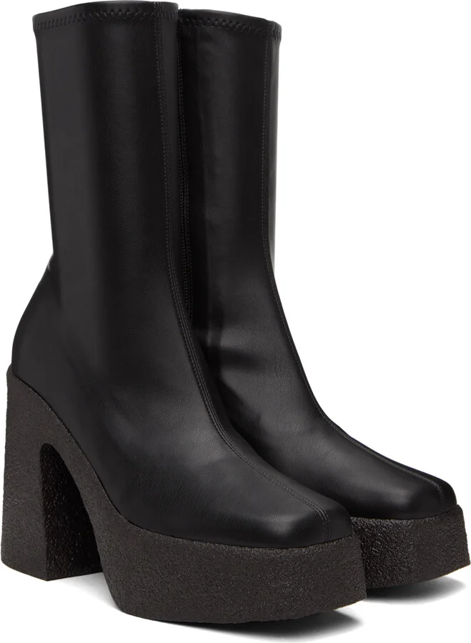 Stella McCartney Black Skyla Heeled Boots - Image 4