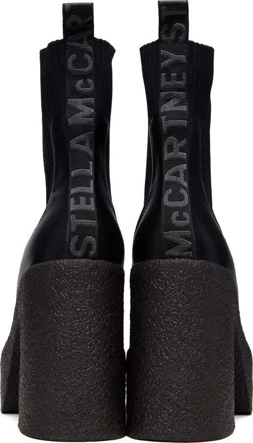 Stella McCartney Black Skyla Heeled Sock Chelsea Boots - Image 2