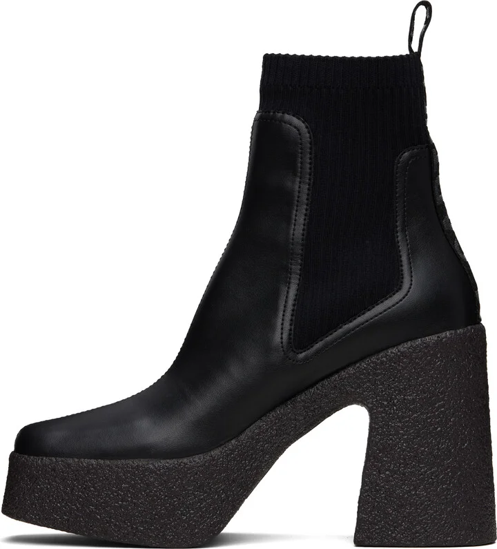 Stella McCartney Black Skyla Heeled Sock Chelsea Boots - Image 3