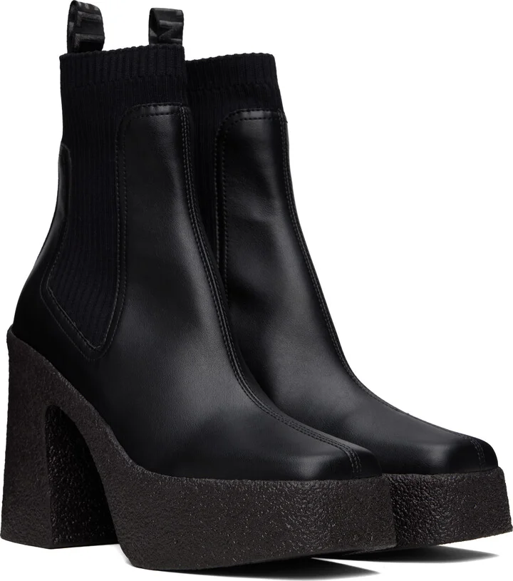 Stella McCartney Black Skyla Heeled Sock Chelsea Boots - Image 4