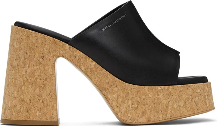 Stella McCartney Black Skyla Platform Heeled Sandals