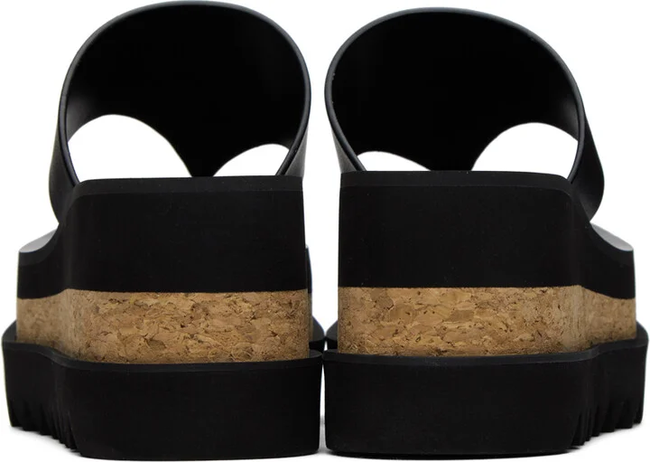 Stella McCartney Black Sneak-Elyse Platform Thong Sandals - Image 2