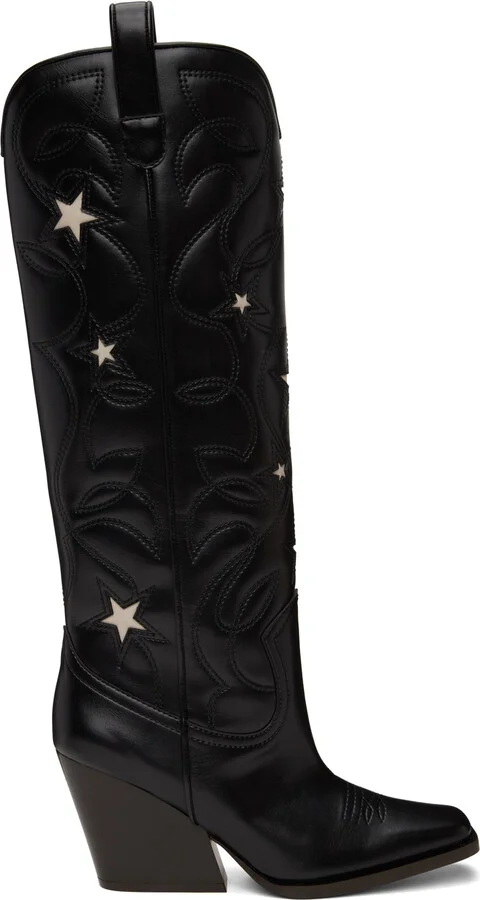 Stella McCartney Black Star Cowboy Boots