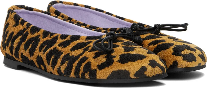 Stella McCartney Black & Tan Ryder Leopard Ballerina Flats - Image 4