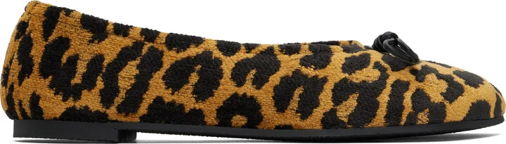 Stella McCartney Black & Tan Ryder Leopard Ballerina Flats