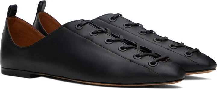 Stella McCartney Black Terra Laced Alter Mat Ballerina Flats - Image 4