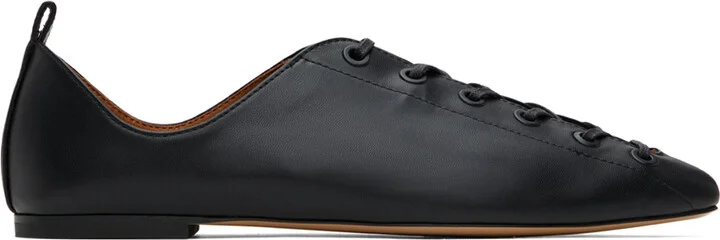 Stella McCartney Black Terra Laced Alter Mat Ballerina Flats