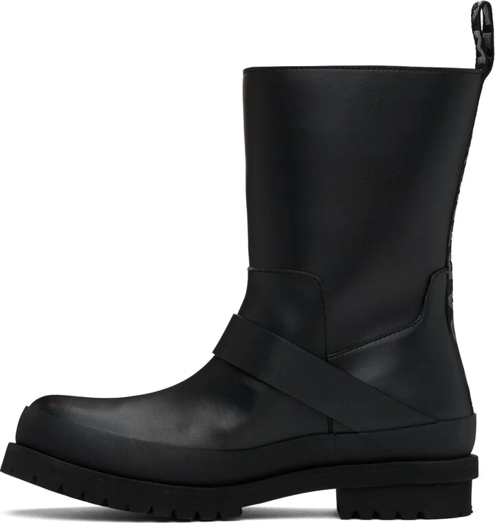 Stella McCartney Black Trace Buckle-Strap Biker Boots - Image 3