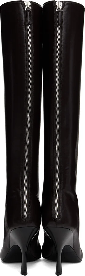 Stella McCartney Brown Elsa Knee-High Heeled Tall Boots - Image 2