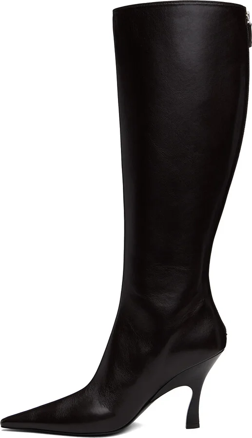 Stella McCartney Brown Elsa Knee-High Heeled Tall Boots - Image 3
