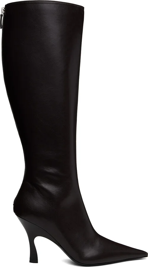 Stella McCartney Brown Elsa Knee-High Heeled Tall Boots
