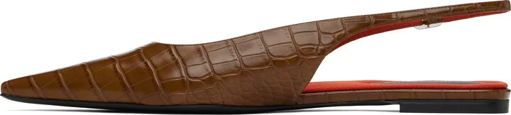 Stella McCartney Brown Elsa Slingback Ballerina Flats - Image 3